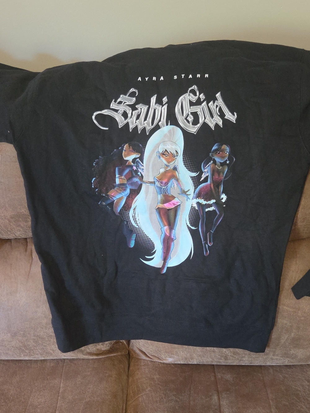 Ayra Starr Sabi Girl Graphic Hoodie - Black